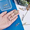 8Pcs 2 Colors Rectangle with Cross Rack Plating Brass Micro Pave Clear Cubic Zirconia Watch Band Clasps ZIRC-PH0001-48-3