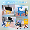  5 Sets 5 Colors Plastic Mini Chair Shape Cell Phone Stand AJEW-NB0004-06-5