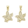 Flower Brass Micro Pave Cubic Zirconia Pendants KK-E102-10G-1