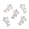 Tarnish Resistant 304 Stainless Steel Alphabet Charms STAS-H122-F-P-2