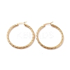PVD Vacuum Plating 201 Stainless Steel Textured Hoop Earrings with 304 Stainless Steel Pin for Women EJEW-F280-18-G-1