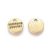 Tibetan Style Alloy Flat Round Carved Word Someone Special Charms TIBEP-A2817-AG-RS-2