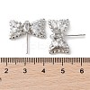 Brass with Clear Cubic Zirconia Stud Earring Findings KK-G491-56P-3