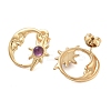 304 Stainless Steel Moon Stud Earrings EJEW-I314-01D-2