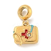 Ion Plating(IP)  304 Stainless Steel European Dangle Charms STAS-U005-40G-1