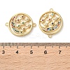 Rack Plating Brass Colorful Cubic Zirconia Moon Star Connector Charm KK-C084-22G-3