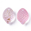 Transparent Spray Painted Glass Charms GLAA-R215-02-B08-2