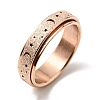 201 Stainless Steel Moon and Star Rotatable Finger Ring MOST-PW0001-005E-04-1