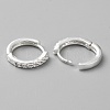 Brass Micro Pave Cubic Zirconia Hoop Earrings EJEW-WH0010-13B-S-2