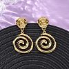 304 Stainless Steel Vortex Spiral Dangle Stud Earrings EJEW-L304-01G-2