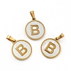 PVD Vacuum Plating 304 Stainless Steel with White Shell Pendants STAS-G268-01B-G-1