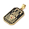 Ion Plating(IP) 304 Stainless Steel Enamel Pendants STAS-Q003-01G-04-3