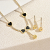 Heart-shaped Brass Cubic Zirconia Necklaces & Earrings Sets for Women UE8340-3