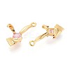 Brass Micro Pave Cubic Zirconia Pendants KK-N263-96B-G-2