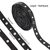 9 Yards Imitation Leather Ribbon with Platinum Plated Alloy Eyelets OCOR-AR0001-65-2