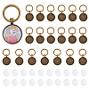 Alloy Cabochon Settings Keychain with Iron Findings and Glass Cabochons KEYC-DC00001-1
