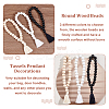 6Pcs 3 Colors Wood Tassels Pendant Decorations HJEW-OC00016-4