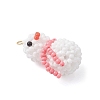 Glass Seed Beaded Snowman Pendants PALLOY-MZ01007-02-3