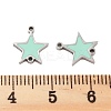 304 Stainless Steel Aquamarine Enamel Connector Charms STAS-Z078-14P-3