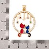 Brass Micro Pave Cubic Zirconia Pendants KK-E108-23G-01-3