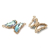 Brass Pave Faceted Glass Connector Charms X-FIND-Z020-04F-2