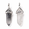 Natural Grey Quartz Pointed Pendants G-K329-63P-2