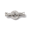 Rack Plating Brass Micro Pave Clear Cubic Zirconia Fold Over Clasps KK-A222-04C-P-1