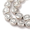 Tibetan Style Flat Round with Heart Alloy Bead Strands TIBEB-O007-12-NR-1
