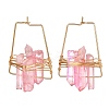 Electroplated Natural Quartz Wire Wrapped Earrings for Girl Women EJEW-JE04645-01-1