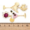 Wine Glass Zinc Alloy Enamel Stud Earrings EJEW-Z088-02G-5