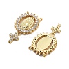 Brass Micro Pave Cubic Zirconia Pendants KK-Q006-53A-G-2