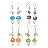 4 Pair 4 Style Acrylic Mushroom Dangle Earrings EJEW-TA00308-1