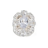 Hollow Rack Plating Brass Clear Cubic Zirconia Beads KK-L236-05S-1