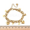 304 Stainless Steel Charm Bracelets BJEW-G750-03B-G-3