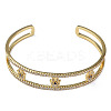 Cubic Zirconia Hamsa Hand Open Cuff Bangle BJEW-N012-039-2