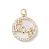 Brass Micro Pave Clear Cubic Zirconia Pendants KK-A207-10A-G-1