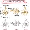12Pcs 2 Colors Rack Plating Brass Micro Pave Clear Cubic Zirconia Pendants KK-FH0003-95-5