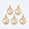 Brass Micro Pave Clear Cubic Zirconia Charms KK-Q277-006-NF-1