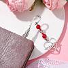 Valentine's Day Alloy Heart Pendant Bookmarks AJEW-JK00270-02-2