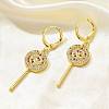 Brass Micro Pave Cubic Zirconia Leverback Earrings for Women EJEW-G419-01G-1