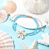 Adjustable Natural Cowrie Shell Beaded Braided Anklets AJEW-AN00686-01-1