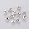 Platinum Color Ringent Round Brass Crimp Beads Covers X-EC266-NF-1