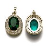 Golden Plated Brass Micro Pave Clear Cubic Zirconia Pendants ZIRC-F123-02-2