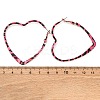 Hollow Heart with Leopard Print Alloy Hoop Earrings LS-EJEW-Z112-01P-3