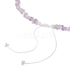 Natural Ametrine Chip & Imitaton Round Pearl Beaded Adjustable Necklaces NJEW-JN05227-04-5