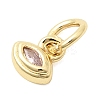 Brass Cubic Zirconia Charms KK-G554-02F-03-2