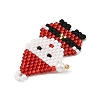 Christmas Glass Seed Beaded Pendants PALLOY-MZ01423-2