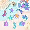 16Pcs 16 Styles Ion Plating(IP) 304 Stainless Steel Etched Metal Embellishments Pendants STAS-CJ0002-56-6
