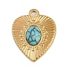 304 Stainless Steel Synthetic Turquoise Pendants STAS-K311-02G-1