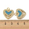 Brass Micro Pave Cubic Zirconia with Synthetic Turquoise Pendants KK-K356-24C-G-3